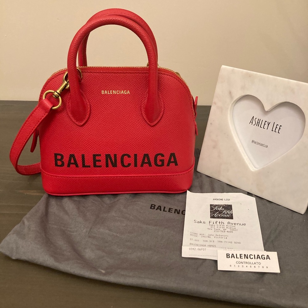 Balenciaga Top Handle Xxs Ville Red Minibag